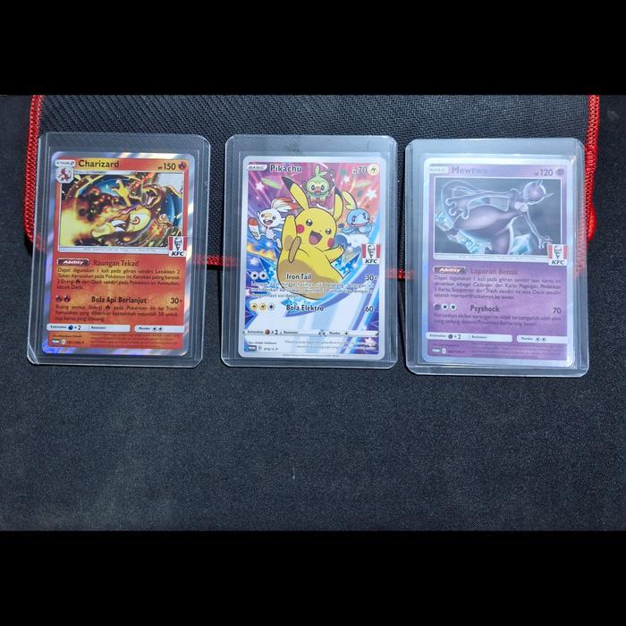 Kartu KFC Promo Set 3 Kartu (Pikachu, Charizard, Mewtwo)