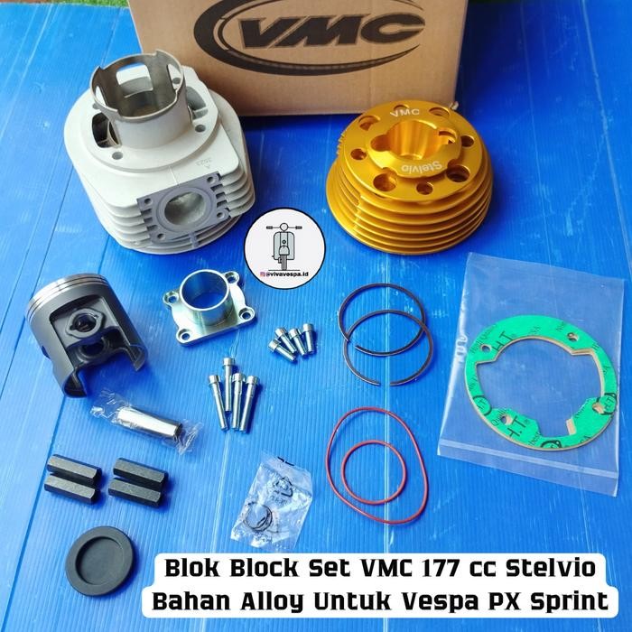 Blok Set VMC 177 cc Stelvio Bahan Alloy Untuk Vespa PX Sprint