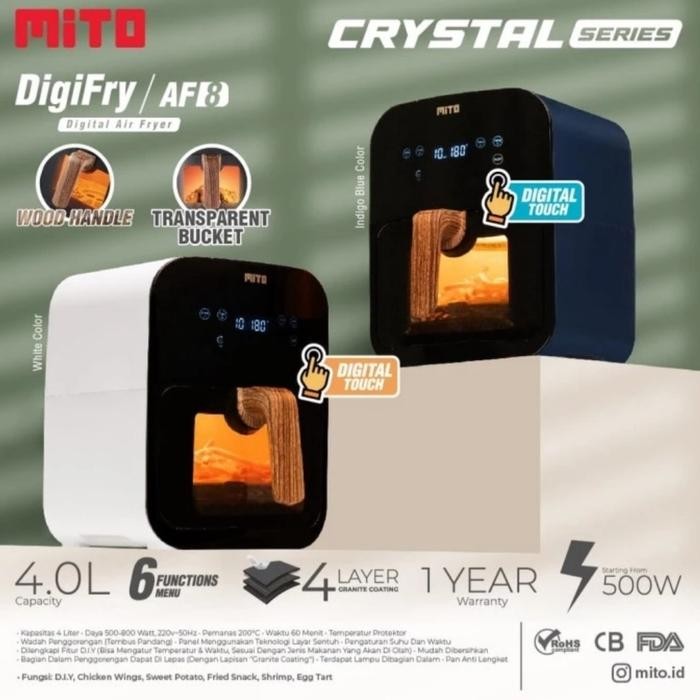 AIR FRYER MITO DIGITAL AF8 PENGGORENGAN TANPA MINYAK