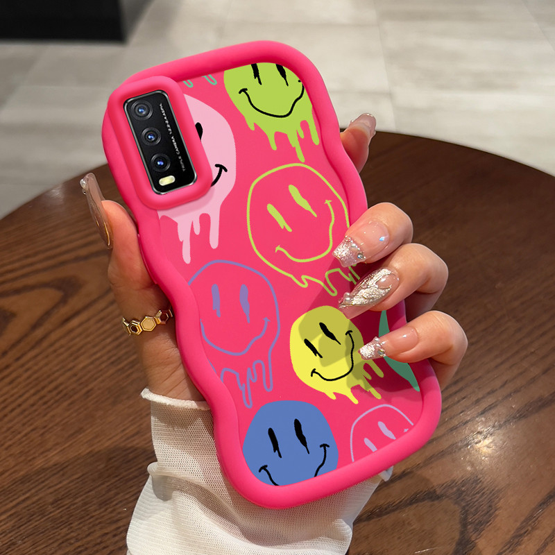 Casing Untuk VIVO Y20 Y20i Y20s Y12s Y12a Y20T Y11s Y30G Case Casing Tas Emoji Alien pola HP Cesing 