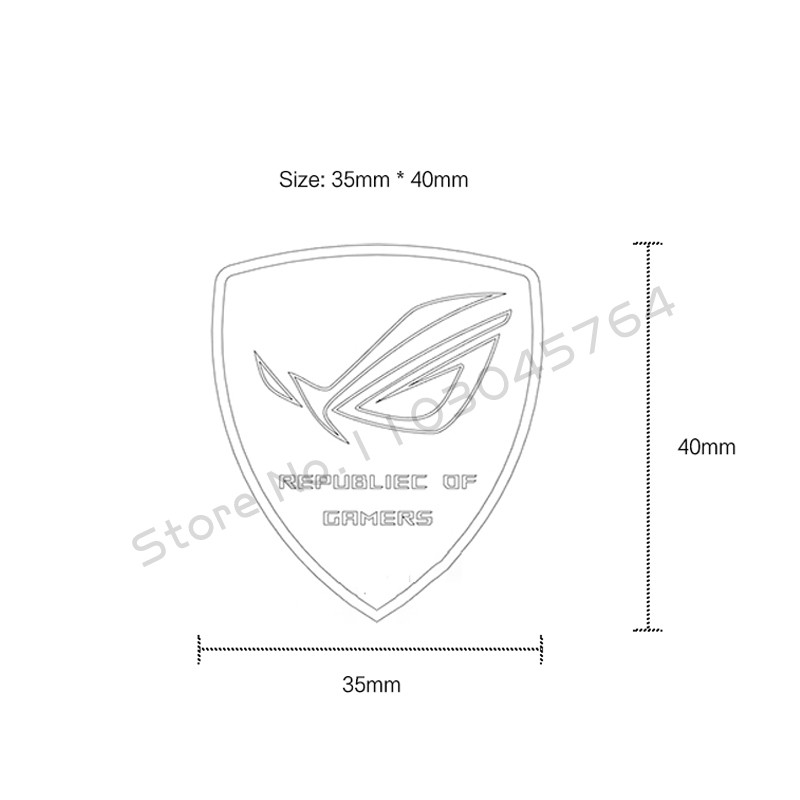 Computer Case Aluminum Sticker ROG Logo Gamer Belief Lable PC Cabinet MOD Part Black/White