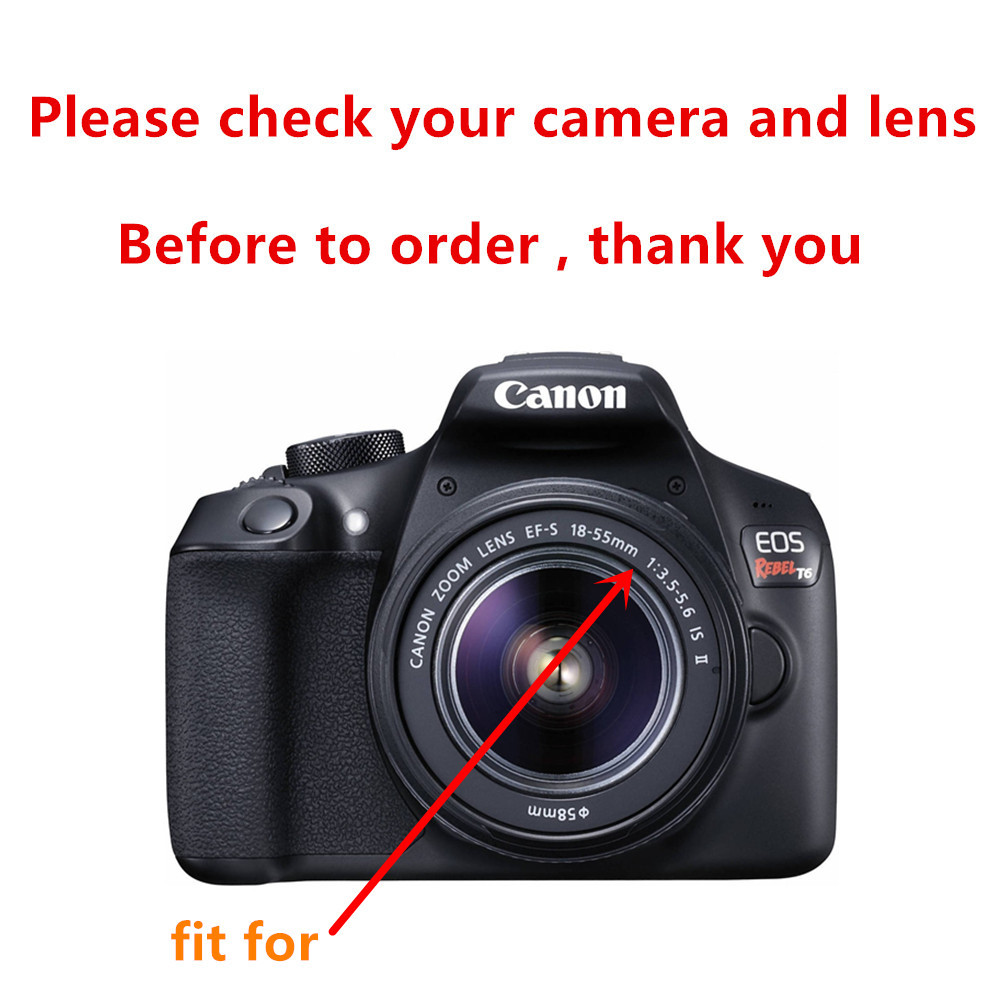 58mm UV Filter Lens Hood for Canon EOS 2000D 4000D 1500D 3000D 90D 1300D 800D 750D Rebel T7 T100 T7i