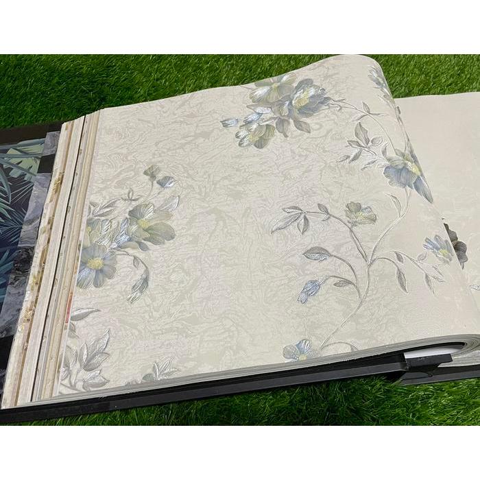 Wallpaper Dinding Bunga Biru Vintage