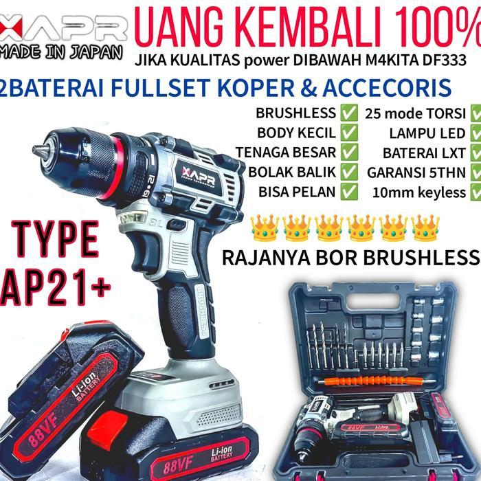 bor cordless baterai APR JAPAN type AP21 mesin bor baterai multifungsi