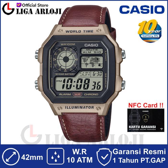 CASIO AE-1200WHL-5AVDF JAM TANGAN PRIA DIGITAL KULIT AE-1200WHL-5A AE1200WHL AE1200