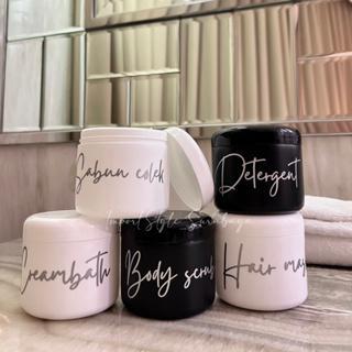 ID TEMPAT LULUR 250ML HITAM / PUTIH SILVER EDITION . AESTHETIC JAR WADAH SABUN COLEK AESTHETIC SALON