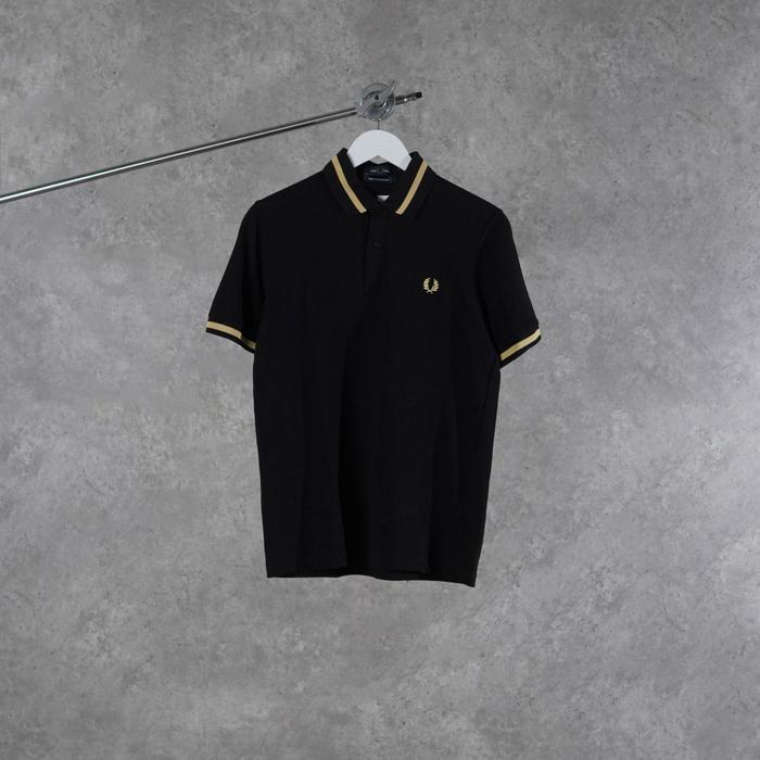 Polo FRED PERRY TIPPED GOLD BLACK ENGLAND POLO 100% ORIGINAL