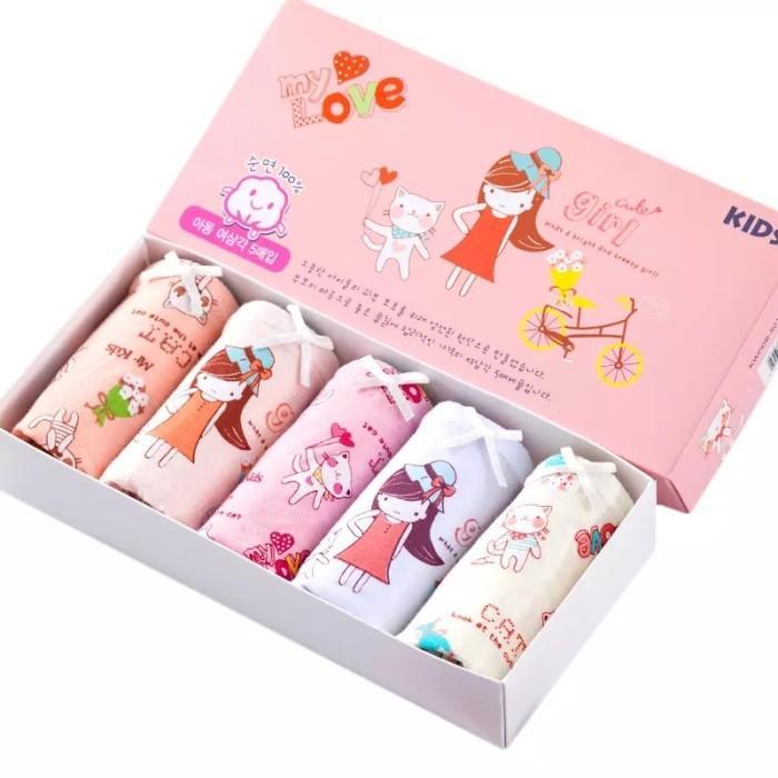 blos- Set Celana Dalam Anak Perempuan Celana Dalam Anak Katun Dengan Box Celana Dalam Anak