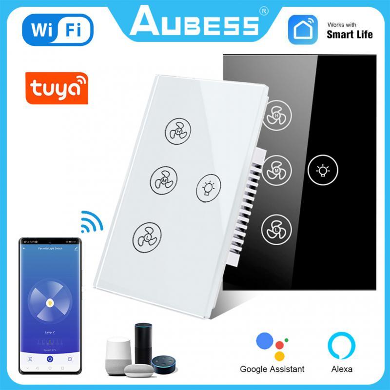 Tuya  WiFi Ceiling Fan Light Smart Switch Touch Interruptor Alexa