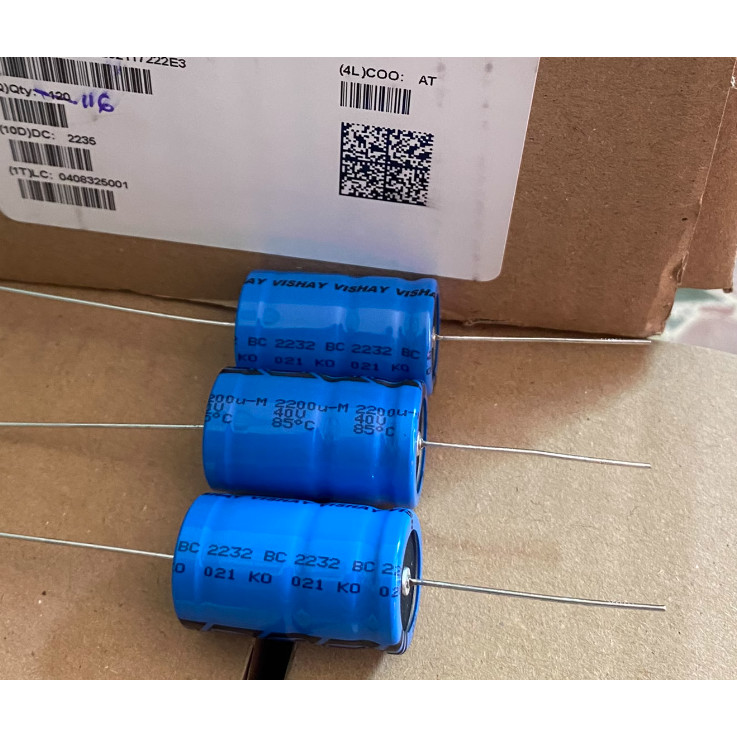 1Pcs 40V2200Uf 40V 2200Uf Dac Filter Copper Foot Fever Axial Electrolytic Capacitor