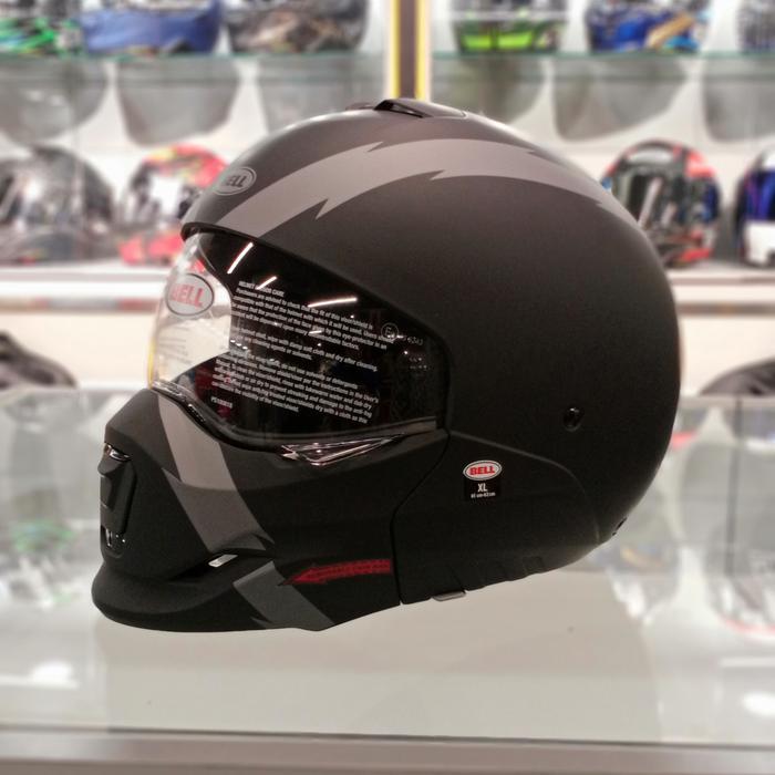 BELL BROOZER ARC MATT BLACK GREY HELM MOTOR FULL FACE HELM MODULAR BELL