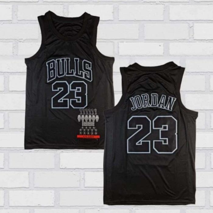 stfc- Bordir Jersey Mj #23 Bulls Mvp Black Baju Basket