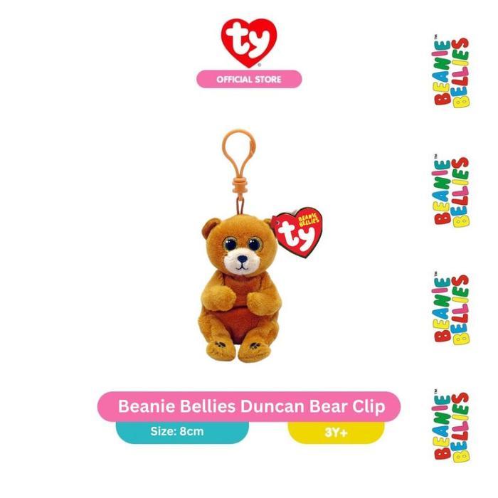 ur4w- Ty Beanie Bellies Duncan Bear Keychain - Gantungan Kunci Boneka Beruang