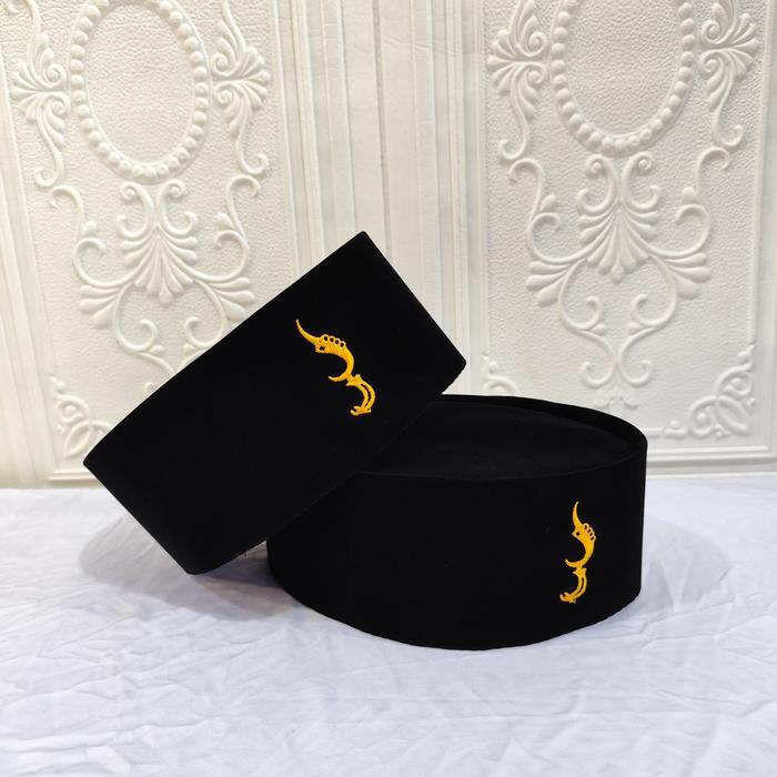 PECI SONGKOK KOPIAH HITAM PRIA LOGO KUJANG PECI PRIA MODEL TERBARU