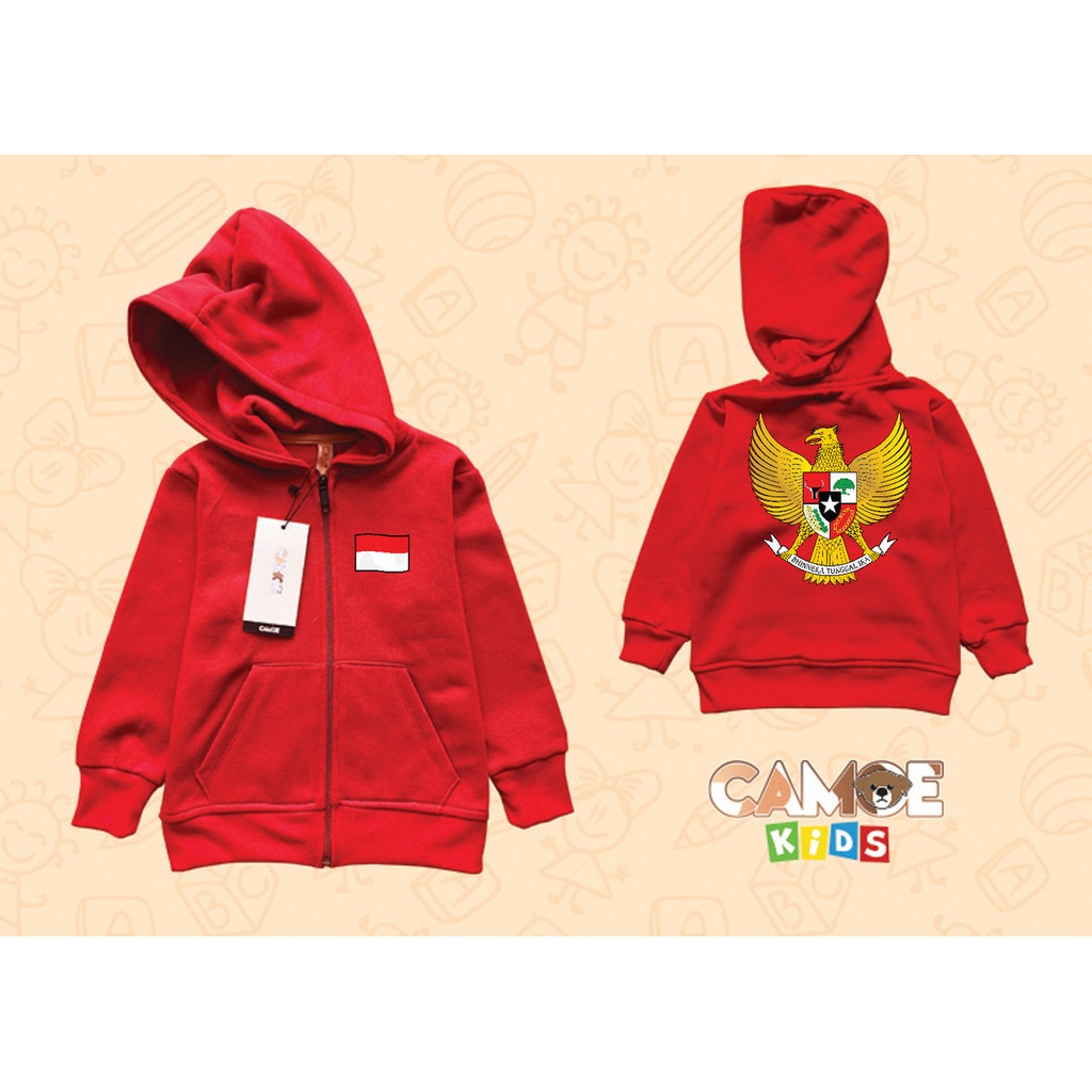 Jaket Hoodie Zipper Anak KIDS Garuda Pancasila Indonesia Icon