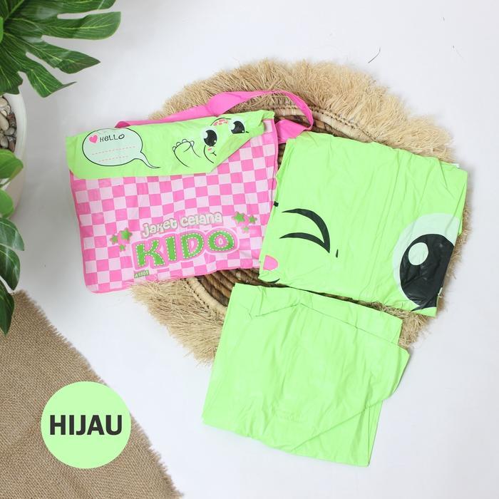 Jas Hujan Anak Kido / Jas Hujan Anak Jaket Celana / Jas Hujan Anak Indoplast Pink Ungu Hijau Orange 