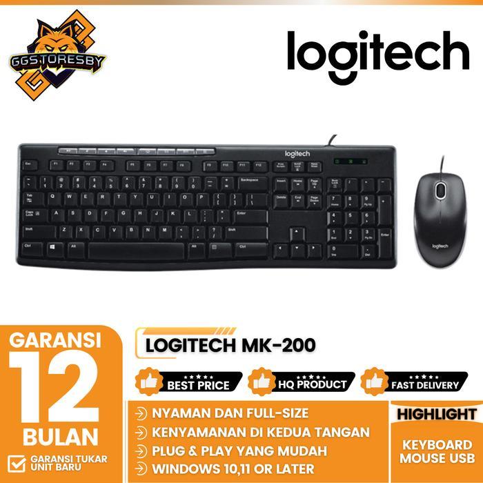 LOGITECH MK-200 KEYBOARD MOUSE USB MK200