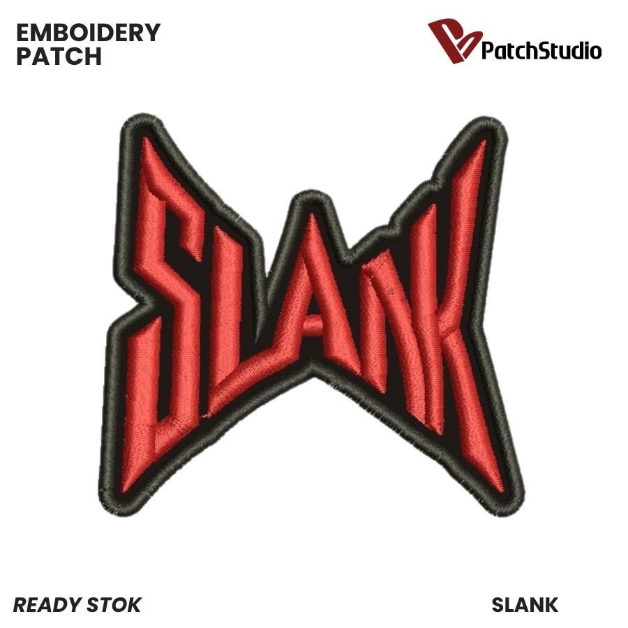 PATCH BORDIR LOGO SLANK MERAH V2 AKSESORIS EMBLEM UK STANDAR EMBROIDERY | STUDIO-44