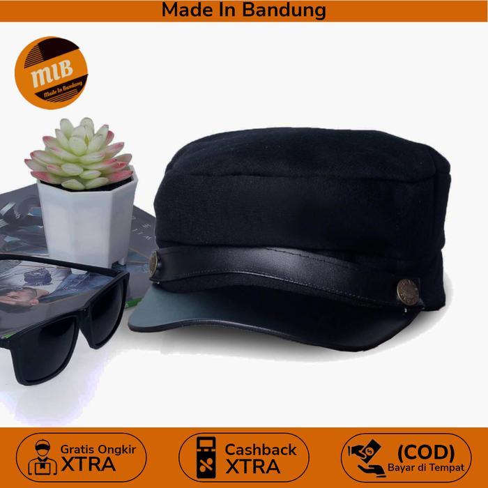 Topi Kapten Captain Hat Fiddler Cap Pelaut Kapal Sailor Fisherman