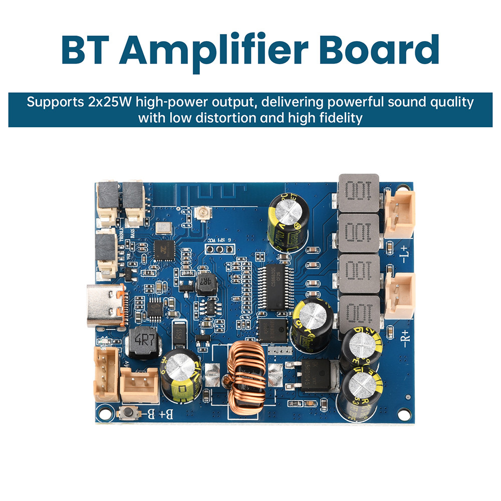 DC 6.68.4V Bluetooth Amplifier Board 225W Bluetooth Amplifier Module Supports audio tuning and