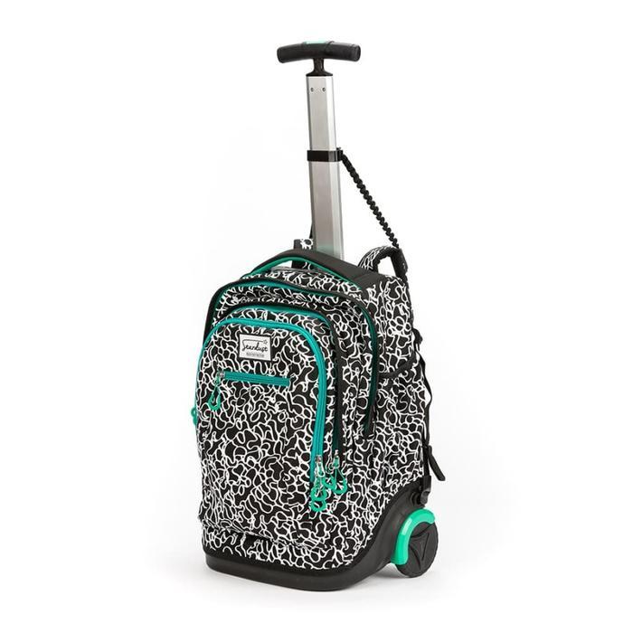 Stardust Okiedog Backpack Tas Ransel Anak 2 in 1 Fungsi Troli dengan Ritsleting Hijau 2 in 1 Backpac