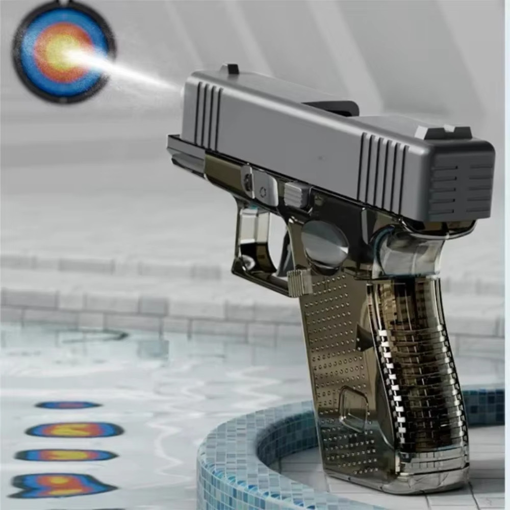 Hot Mini Desert Eagle Mechanical Continuous Firing Water Gun Small Pistol Summer Outdoor Beach Poor