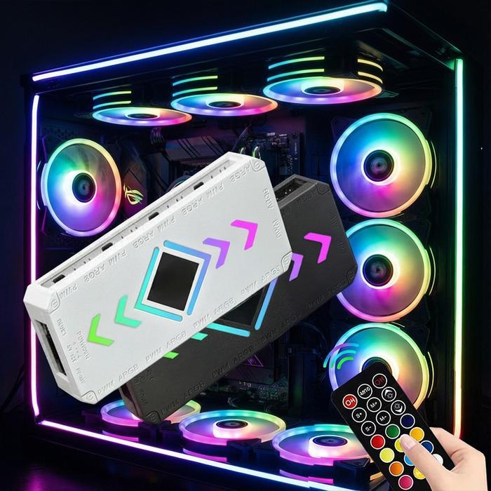 Ausen Argb Fan Controller Kipas Cpu 5V 3 Pin Rgb With Remote Control