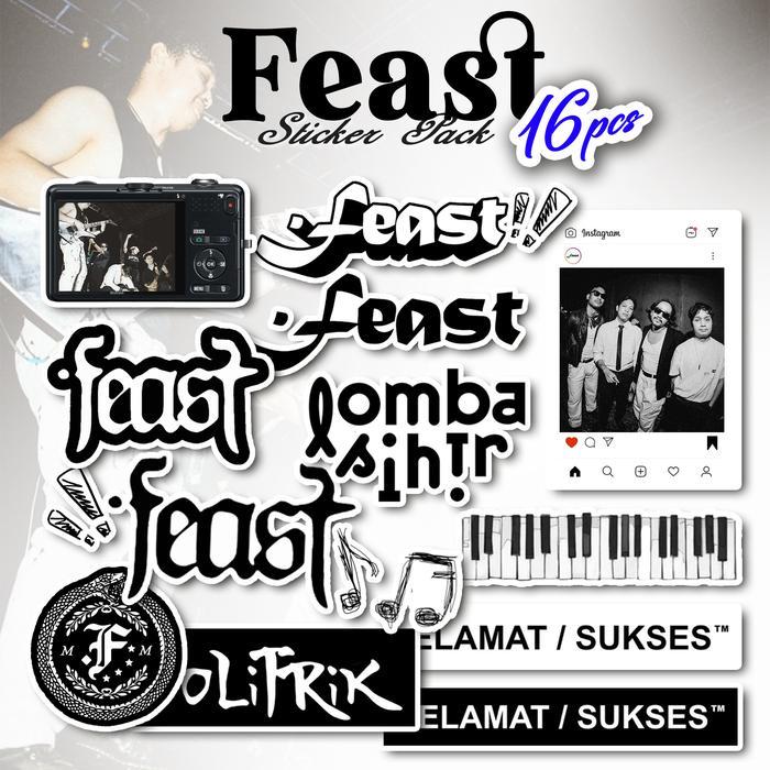 16PCS STIKER FEAST BAND INDIE PACK STIKER ANTI AIR ANTI LUNTUR