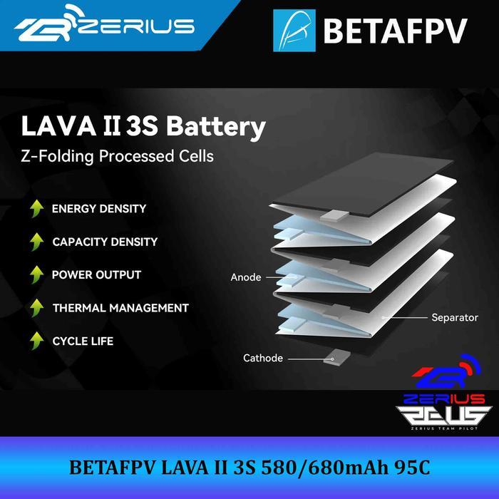 Betafpv Lava Ii 3S 580Mah 680Mah 95C Lihv Battery, 580Mah 680Mah 3S Battery