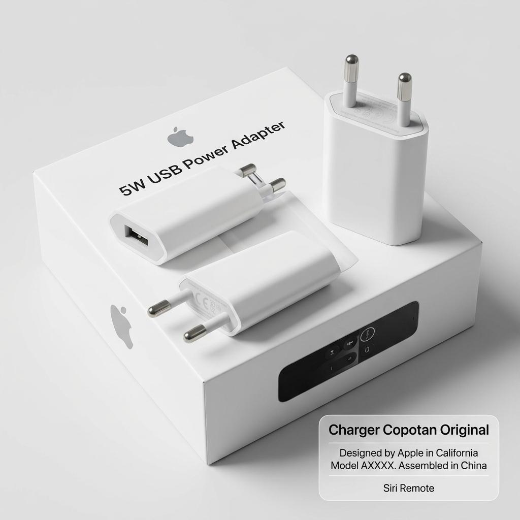 Batok Cas Apple A1400 Original Second Bekas 5W 1A Cocok Untuk Apple TV Remote Charging Cas Stabil