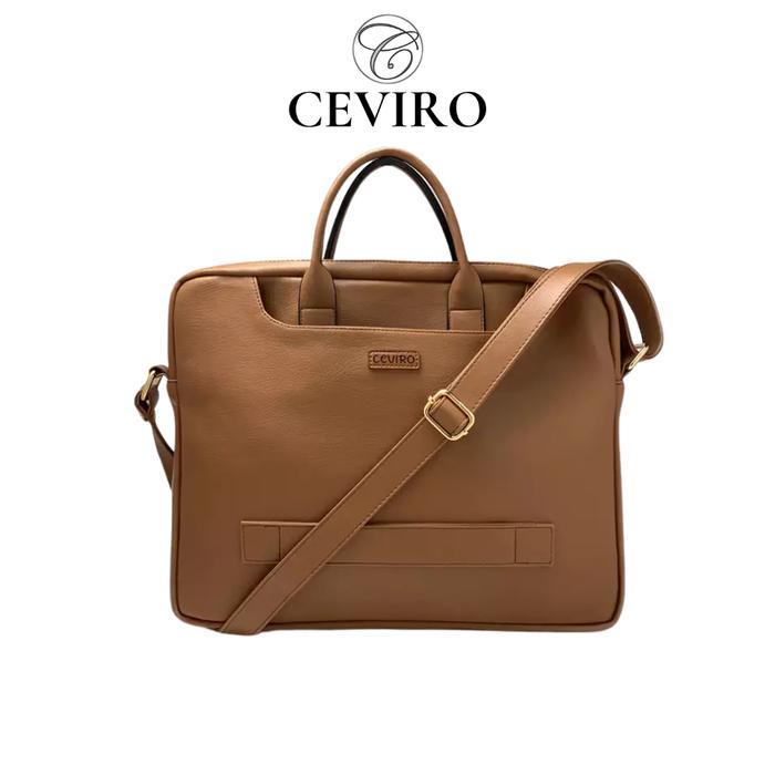 PROMO CEVIRO Tas laptop wanita dan pria terkini trendy Ceviro Vieboox tas laptop Unisex Kulit PU