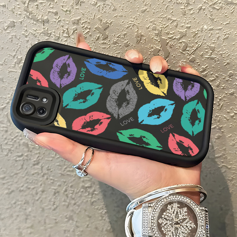 Casing Hp untuk OPPO A16K A16E Case Bekas Bibir Warna-warni Kasing Anti Cepat Rusak silikon Cesing S