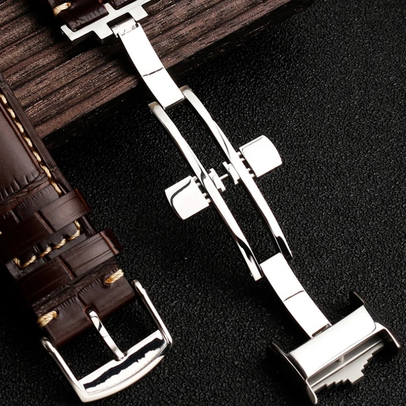 For Longines Masters Collection L3 L4 L2.628L2.673 tch Strap Cowhide Leather Butterfly Buckle