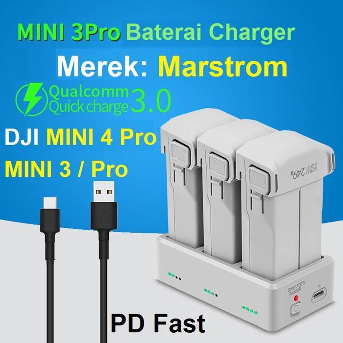 Charging Hub Mini 3 Pro Mini 4 DJI 3 Marstrom Baterai Docking Slot Battery Drone Two Way Charger
