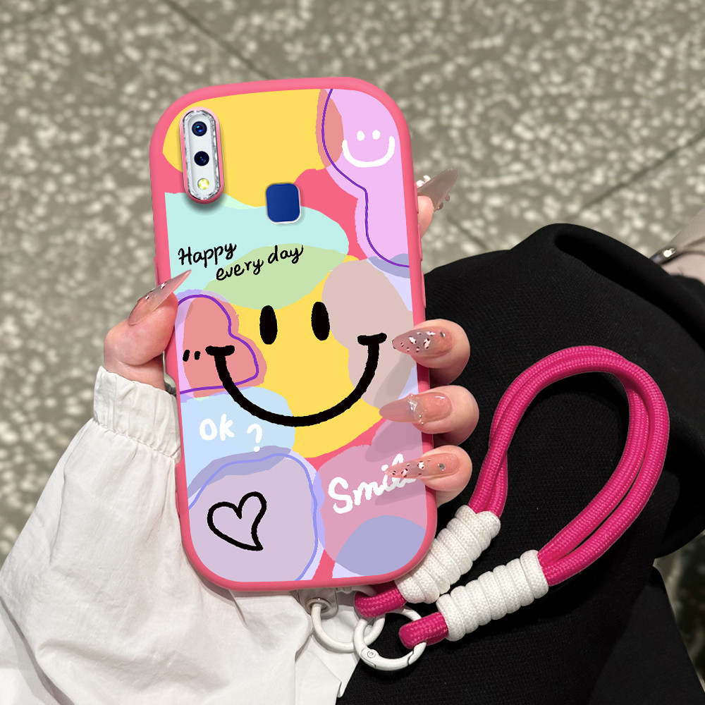 Casing HP Softcase Tali Gantungan Lanyard VIVO Y91 Y91i Y95 Y93 Korean Style Cute Lucu PDD-5023