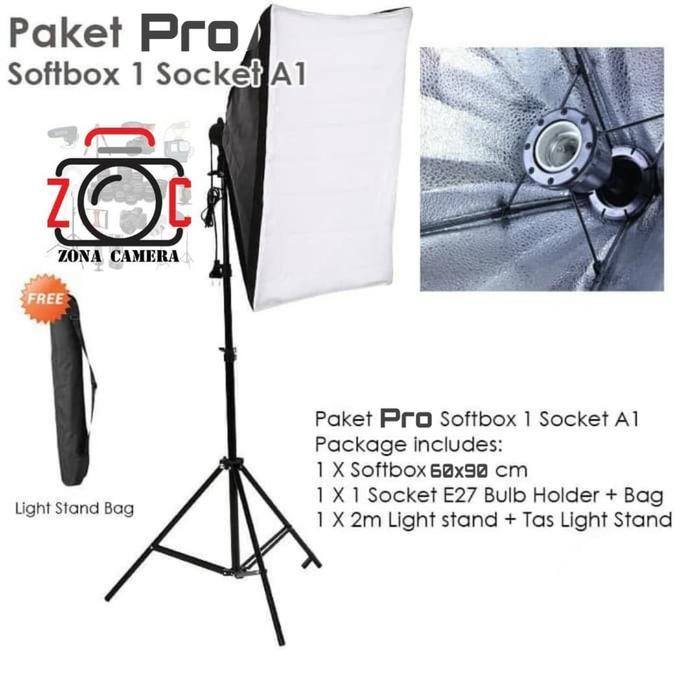 Paket Lighting Studio Photo Video Komplit Lampu Continuous Softbox Set
