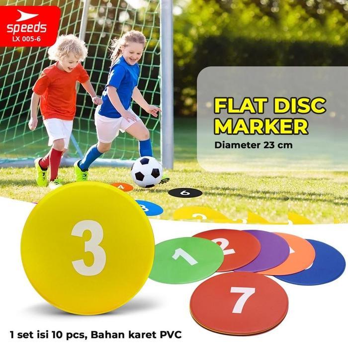 READY Speeds Flat Disc Marker Penanda Olahraga Sepak Bola Futsal 1 Set Lengkap Agility Training