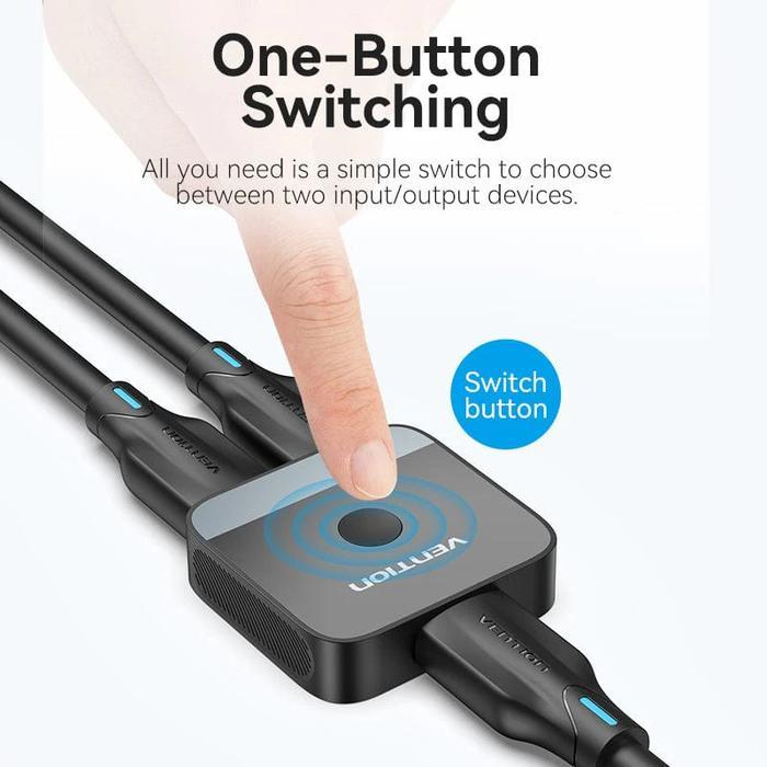 SWITCHER VENTION 2 PORT HDMI BI-DIRECTION - SWITCHER HDMI 4K BLACK AKOB0