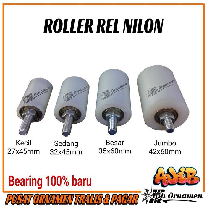 roller nilon roda rel atas pintu gerbang