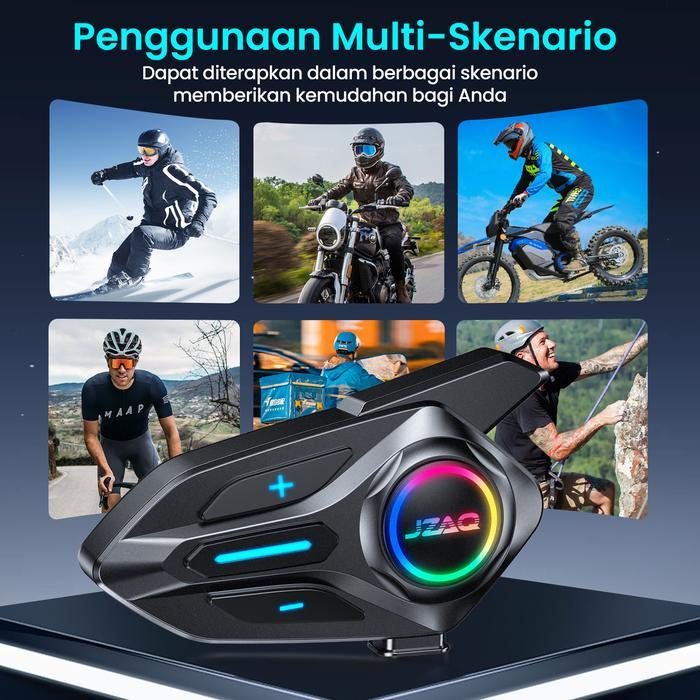 Terbaru Jzaq Intercom Helm Motor Headset Helm Bluetooth/Intercom 2 Orang/Intercom Helm/Ip67