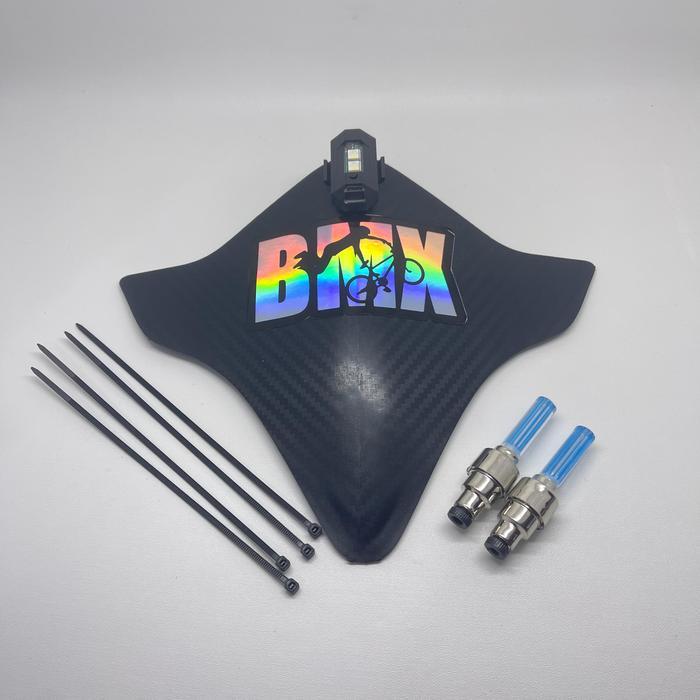 PAKET VISOR SEPEDA BMX + STIKER HOLOGRAM BMX + LAMPU TEMPEL + LAMPU TUTUP PENTIL NYALA