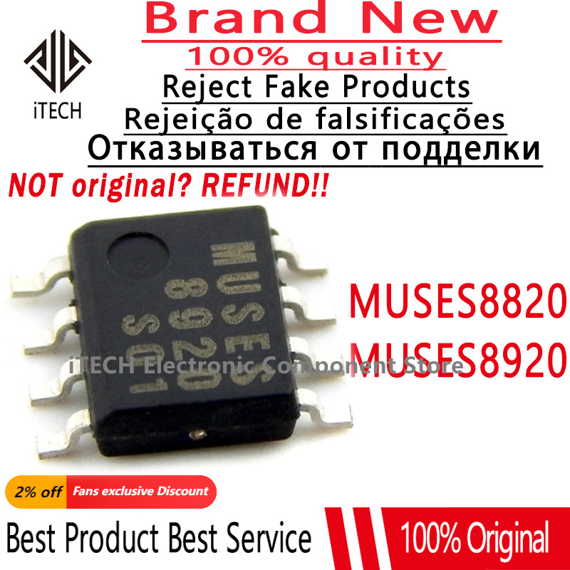 1pslot MUSES8820 MUSES8920 MUSES 8820 8920 OP AMP For HiFi Audio Amplifier Replaes AD8620 SOP8 I hip