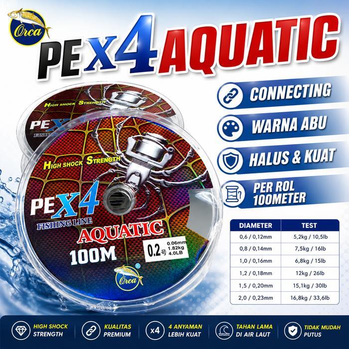 Senar Pancing PE Orca Aquatic X4 Murah Berkualitas NILON