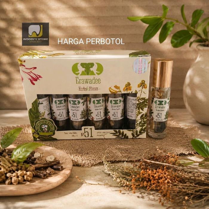 Promo Minyak Erawadee 51 Roll On Herbal Original Thailand Terlaris