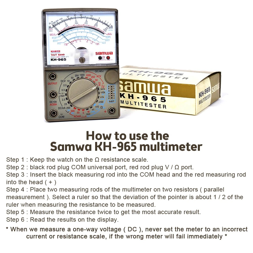 KH965 Analog Multimeter Mehanial Pointer Meter AD Voltage urrent Resistane Meter with Test Pen