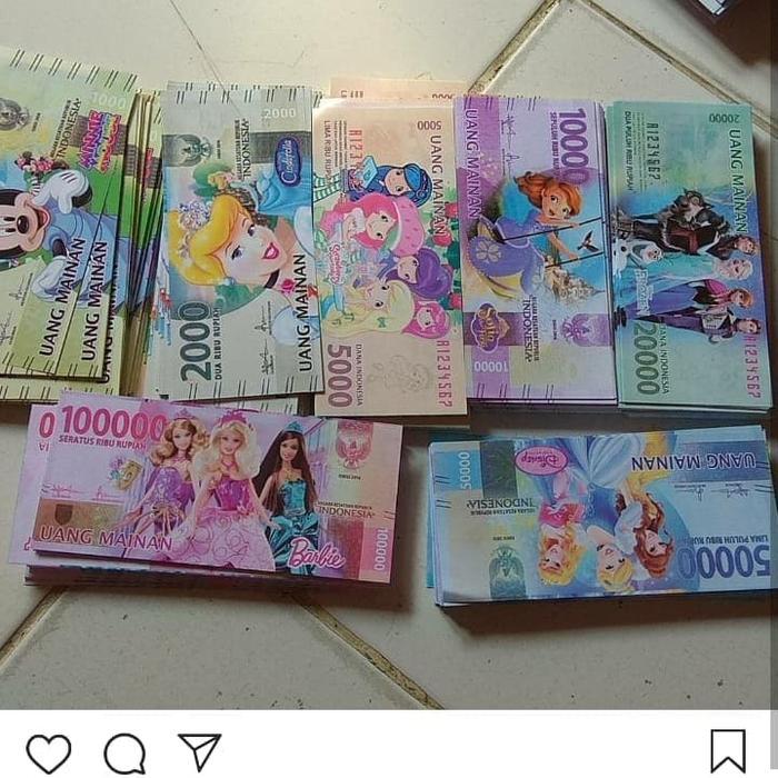 new mainan duit duitan atau uang uangan isi 1000 karakter motif