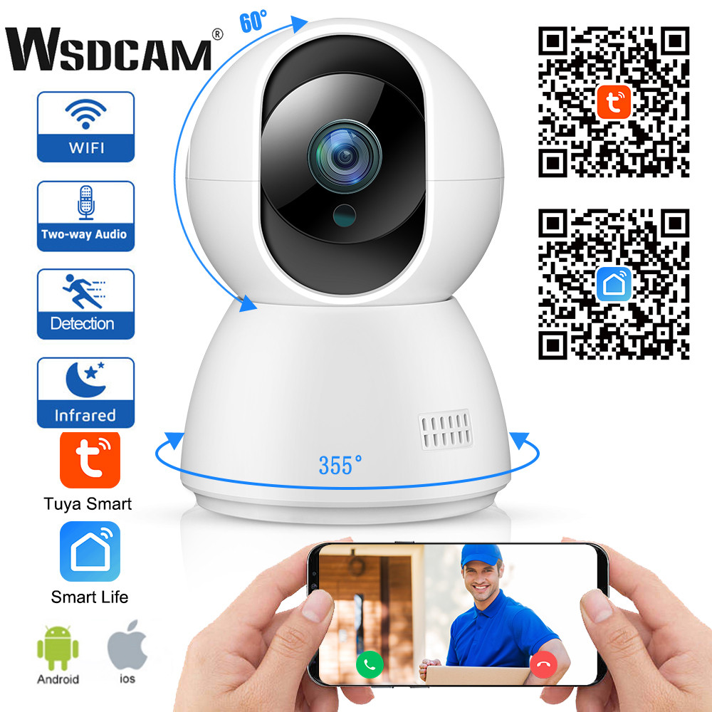 Wsdcam 1080P IP Camera Tuya Smart WiFi Wireless Surveillance Camera