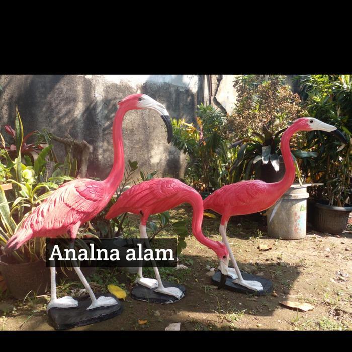 GRANTZY patung flamingo/hiasan meja/patung taman