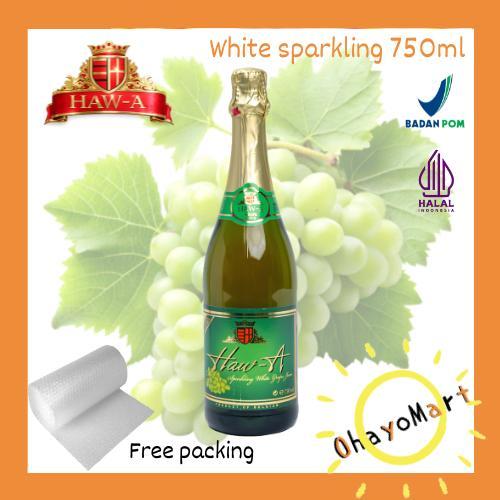 Haw A White sparkling grape juice / Haw A sparkling juice putih non alkohol 750ml