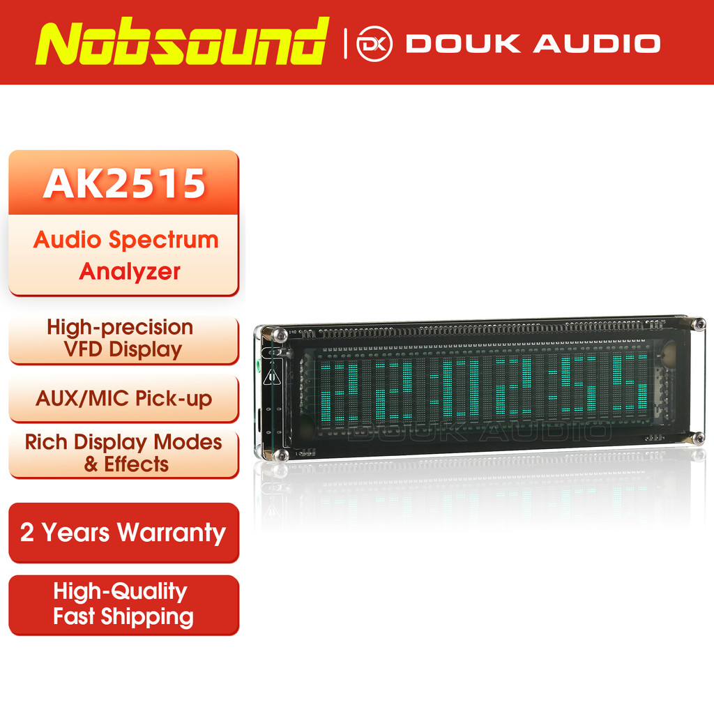 Nobsound AK2515 Bluetooth 5.0 MIC Pick up o Spectrum Analyzer VFD Sound Level Meter VU Meter